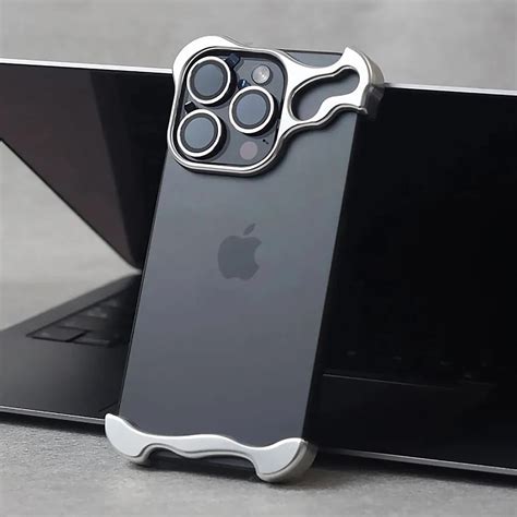 iPhone 15 Pro Bumper Case: Minimalist Titanium Metal Frame with Camera