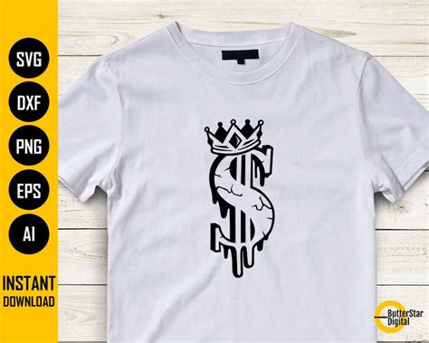 Buy Dollar King SVG | Dripping USD Sign SVG | Hipster Hip Hop Rap ...