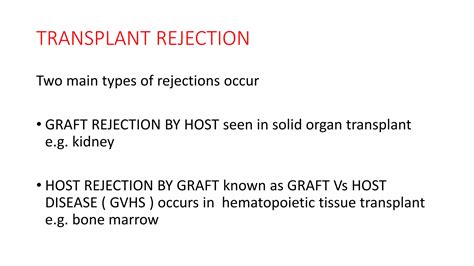 TRANSPLANT REJECTION - TYPES & MECHANISM | PDF