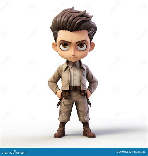 3d Levi With Caesar Cut Hairstyle - Isolated Full Body On White ...