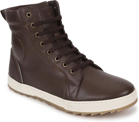 Royal Enfield Men's HIANKLE Leather Boots Dark Sneaker-11 Kids UK ...