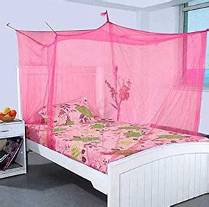 NAARI CREATION PINK SINGLE BAD (4x6) Nylon Washable Adults Mosquito Net ...
