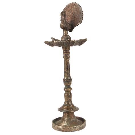 Brass Kuthu Vilakku Oil Lamp With Peacock