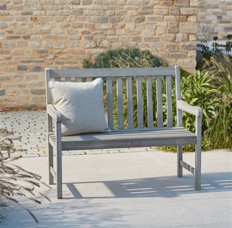 Repton Classic |2 Seater Garden Bench |L107cm X W59cm X H89cm | Eucalyptus Wood | Teak Whitewash ...