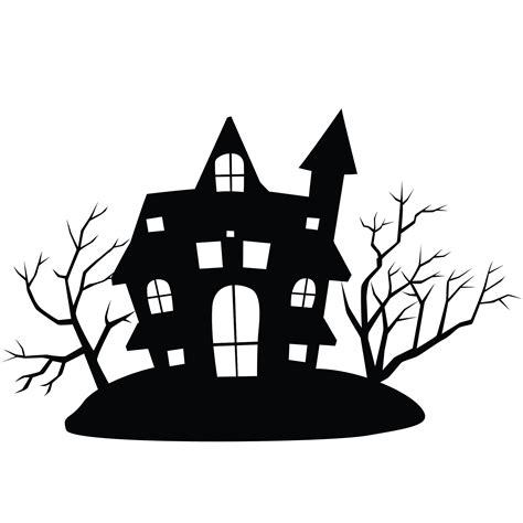 Simple Haunted House Silhouette