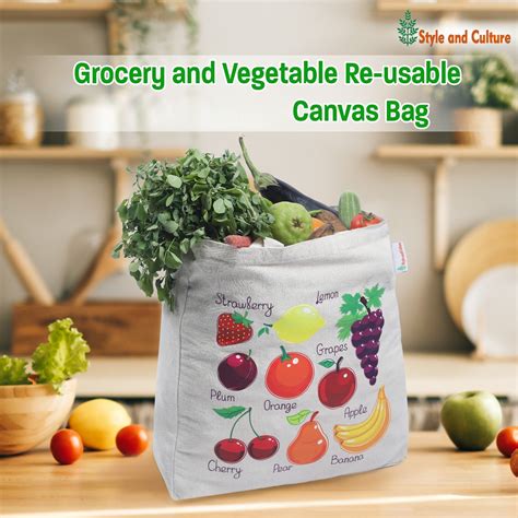 Style and Culture Reusable Canvas tote grocery bag – Style And Culture.in