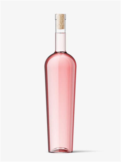 Rose wine bottle with and without wax seal - Mockups Design