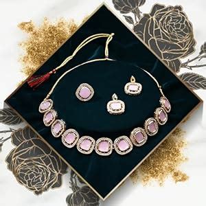 ZAVERI PEARLS Gold Tone Dazzling Kundan & Austrian Diamonds Necklace ...