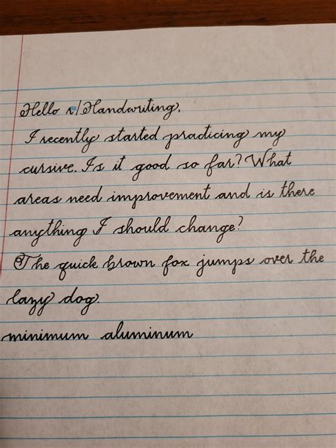 Looking to Improve my Cursive : r/Handwriting