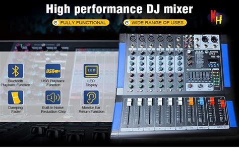 kh 6 Channel Audio Mixer (5 XLR + 2 Mono input) ) 7 Band Equalizer /16 ...