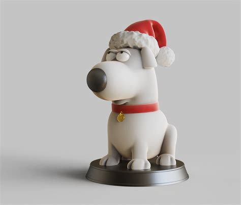 STL file Brian Griffin-Family Guy-dog- Christmas - canine-sitting pose ...