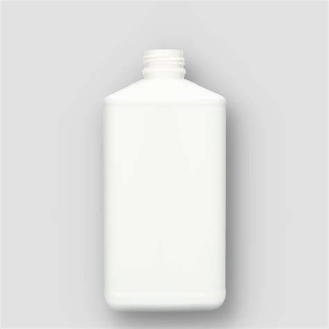 plastic fles 1 liter hdpe wit rechthoekig din32 verzegelbaar (SKU:1847. ...