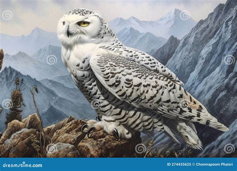 Top 20 Snowy Owl Action Watercolor Predator Animals Wildlife. Stock Illustration - Illustration ...
