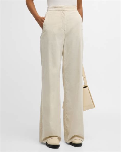 Max Mara Tritone Wide-Leg Corduroy Trousers | Neiman Marcus
