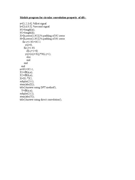 Image result for Circular Convolution Property of DFT MATLAB