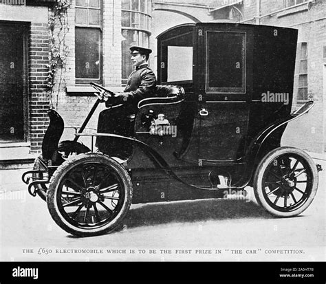 Electromobile veteran car, early 1900s Stock Photo - Alamy