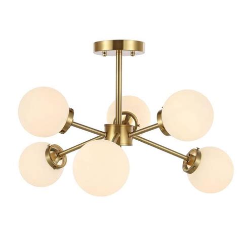 Buy 22.6 In. 6-Light Gold Modern Semi-Flush Mount, Sputnik Pedant Light ...