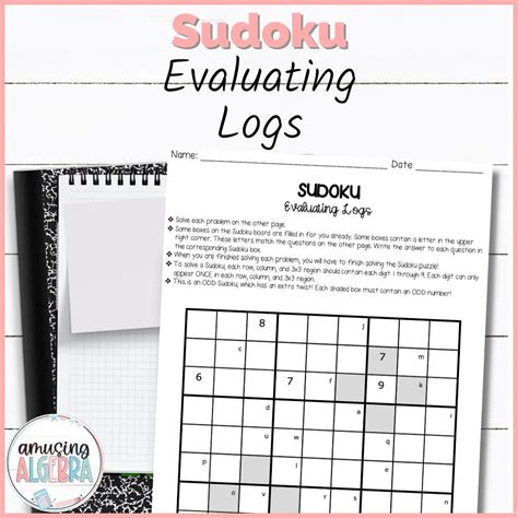 Evaluating Logarithms Odd Sudoku Puzzle | Made By Teachers