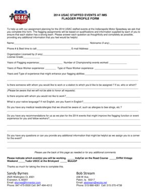 Fillable Online Runoffs worker profile form - usac motogp Fax Email ...