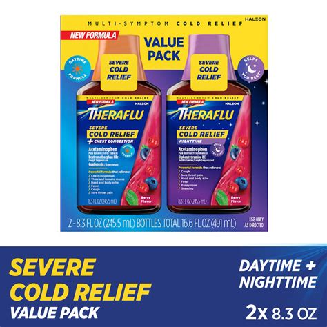 Theraflu Severe Cough Cold and Flu Day and Nighttime Relief Medicine ...