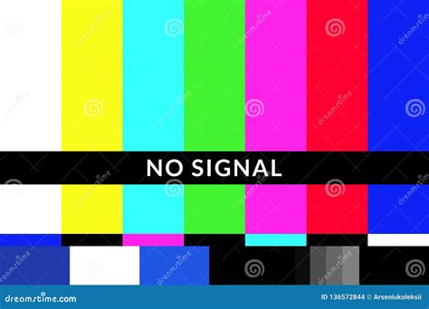 Retro No Signal Tv Test Screen Pattern Chart Stock Vector ...