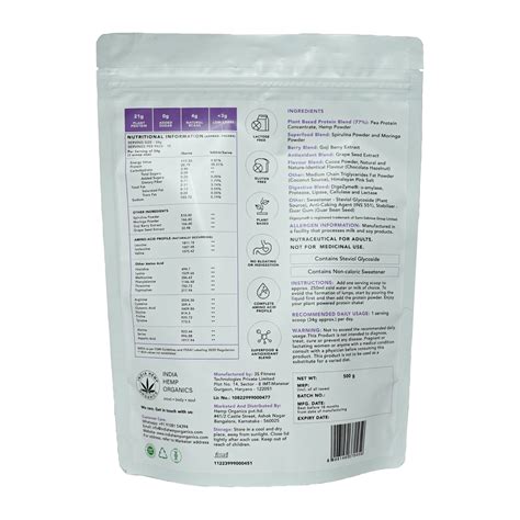 India Hemp Organics Hemp Powder - Chocolate Hazelnut, 500gm – ClickOnCare