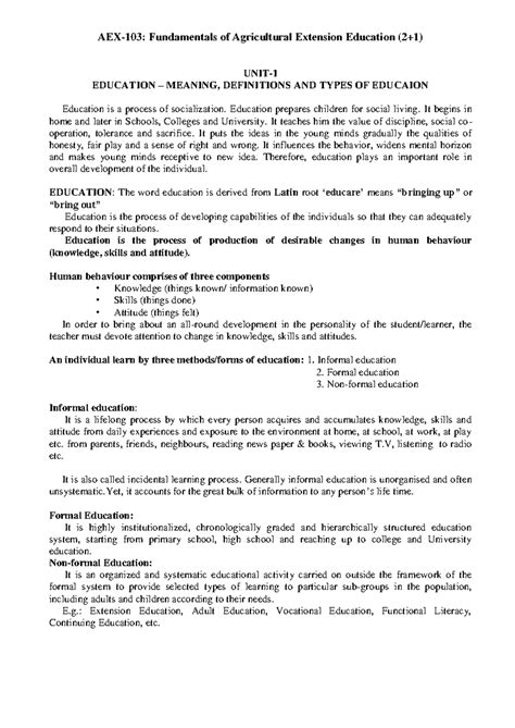 Fundamentals of Agril Extn Edn - AEX-103: Fundamentals of Agricultural ...