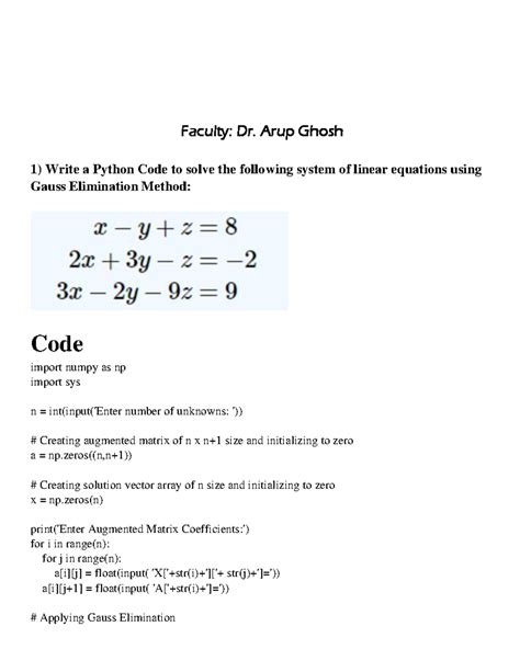 MMDS DA1 - mmda - Faculty: Dr. Arup Ghosh 1) Write a Python Code to ...