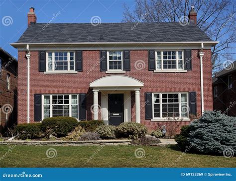 Middle class house stock image. Image of story, shutter - 69123369