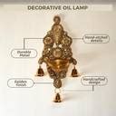 Art Street Wall Hanging Metal Diya Oil Lamp with 3 Bells Traditional ...