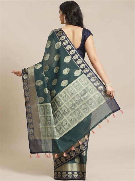 TEAL TRANQUILITY (BANARASI LIVA SAREE)