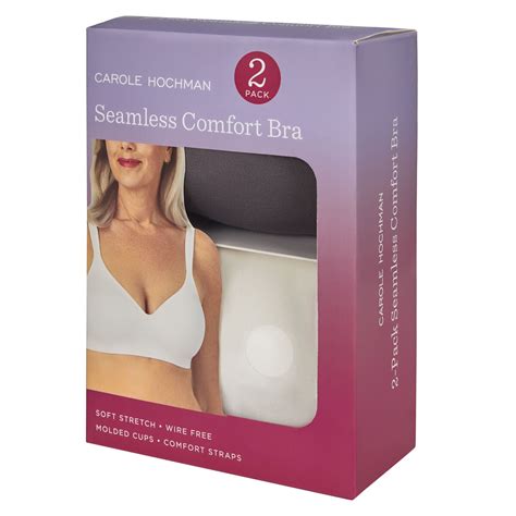 Carole Hochman Seamless Bra 2 Pack in White & Grey, Medium