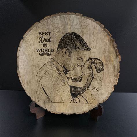 Natural wooden With Engraving For Father – The Gift Baskett
