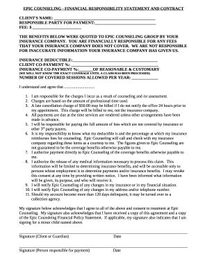 FINANCIAL RESPONSIBILITY STATEMENT AND CONTRACT Doc Template | pdfFiller
