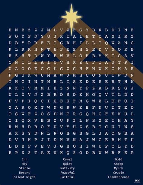 Printable Christmas Word Search Hard