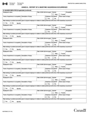 Report Of A Maritime Hazardous Occurrence Form 82 0703 - Fill Online ...