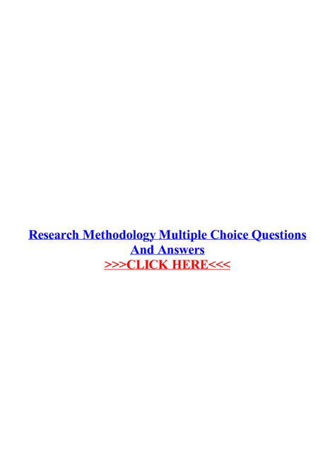 Research methodology multiple choice questions and answers - Research ...