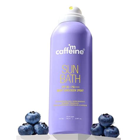 Buy mCaffeine Sun Bath SPF 80+ PA ++++ Body Sunscreen Spray | High UV ...