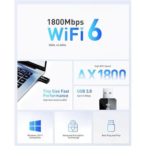 WiFi Adapter | Nineplus USB WiFi Adapter for PC Desktop WiFi 6 ...