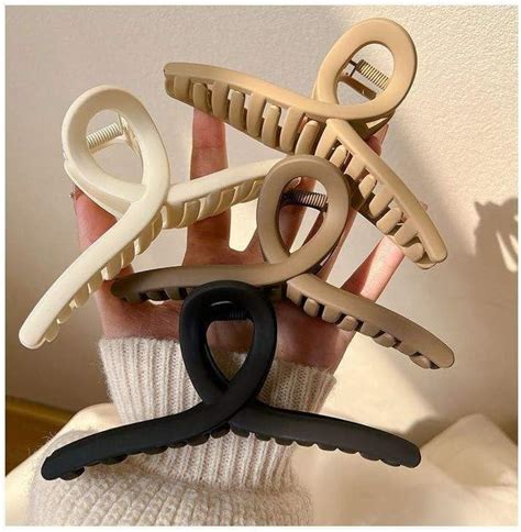 Hair Clutcher for Women & Girls 4Pcs Multicolor | Strong Grip Matte ...