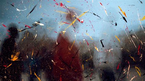 Wallpaper silhouette, paint, distortion, splashes, blur hd, picture, image