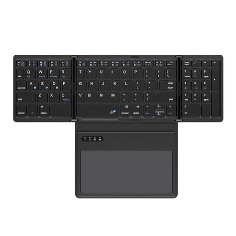 Foldable Wireless Keyboard with Touchpad - Rechargeable Bluetooth Keyb ...