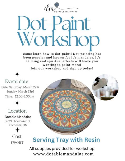 Dot Painting & Resin Art Workshop: Create Your Own 12" Wood Serving ...