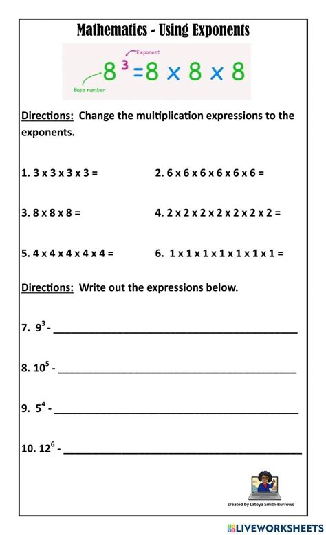 Image result for 5th Grade Math Exponents Worksheets