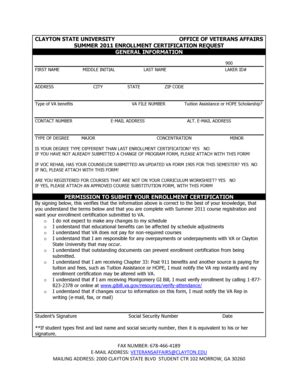 Fillable Online clayton SUMMER ENROLLMENT REQUEST FORM - Clayton State ...