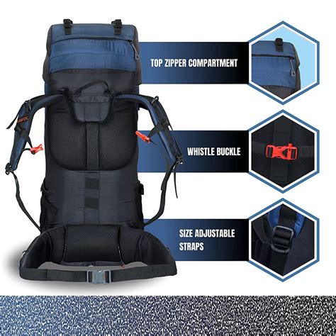 Trawoc Camping Backpack (70Ltr) | With Water Proof Rain Cover | Front ...