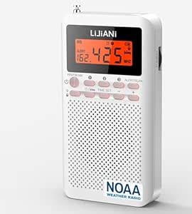 Pocket Weather Radio NOAA/AM/FM Powered by 2 AA Emergency Portable ...