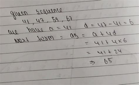 What is the next term in the given series 41,47,59,67.... - Brainly.in
