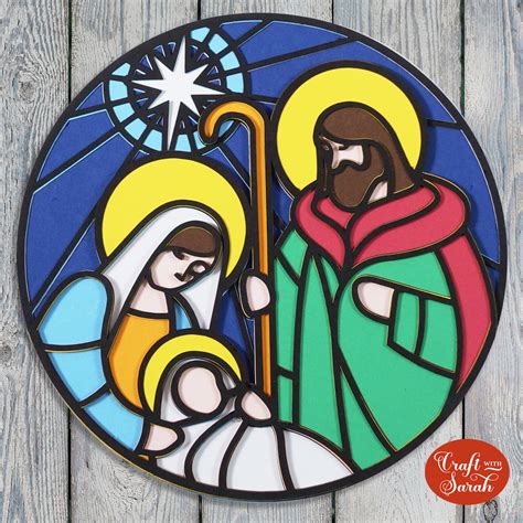 CCC Day 13 ️ Stained Glass Effect Nativity Scene - Craft with Sarah