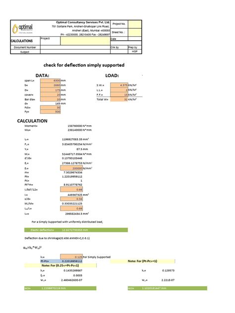 Image result for Prokon Deflection Check